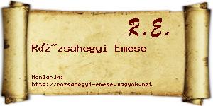 Rózsahegyi Emese névjegykártya